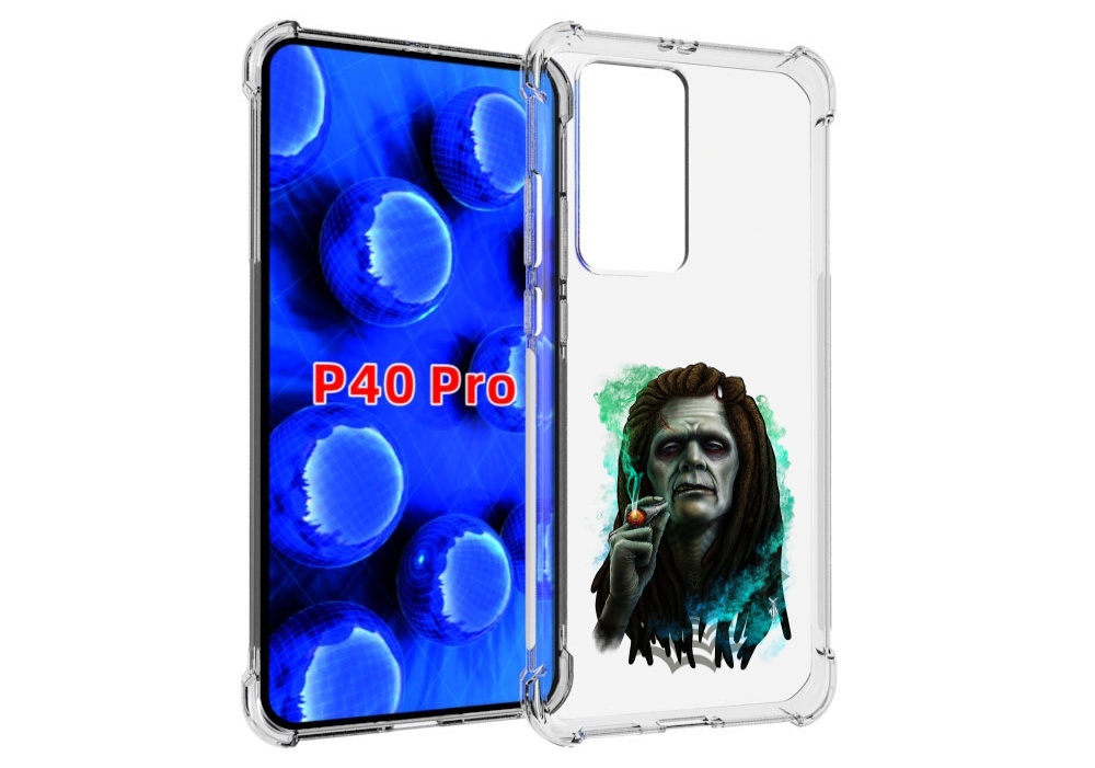 

Чехол MyPads зеленый мужчина с сигаретой для Huawei P40 Pro противоударный, Прозрачный, Tocco