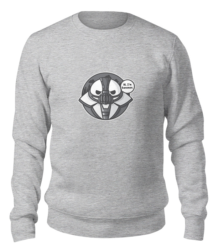 

Свитшот унисекс Printio Bane x baymax (banemax) серый S, Bane x baymax (banemax)