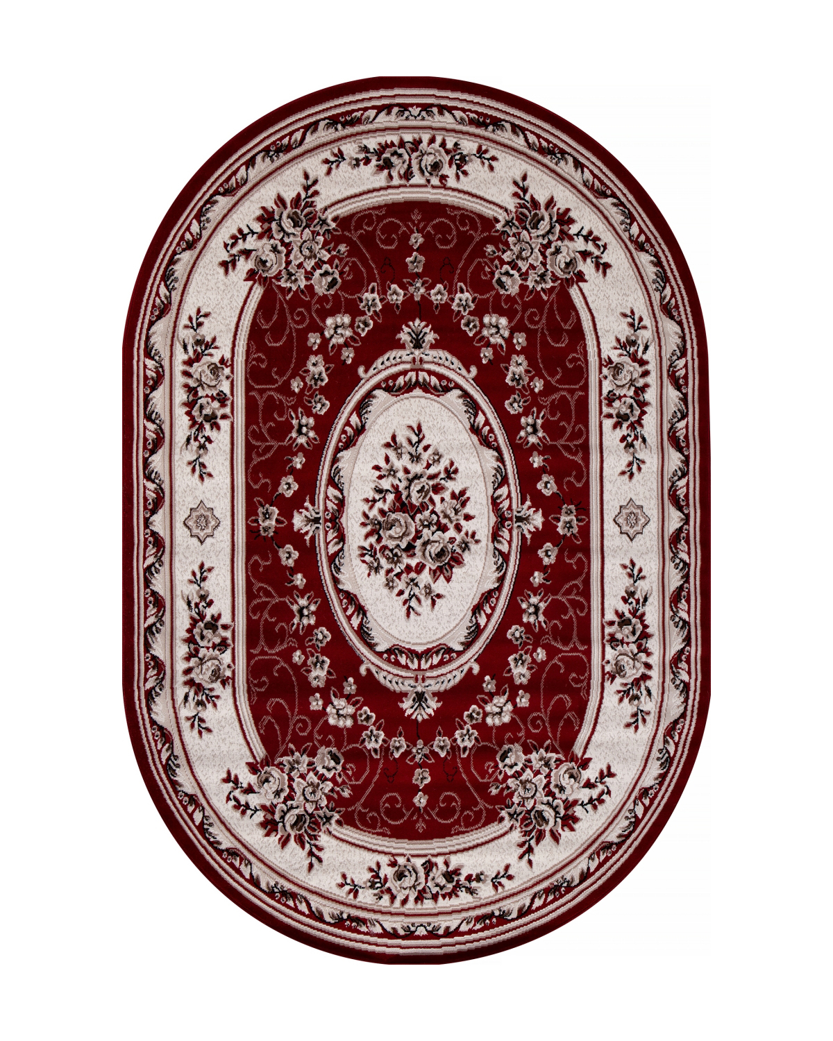 

Ковер Kitroom Plus Yucatan 150x300 овальный красный/кремовый 5444