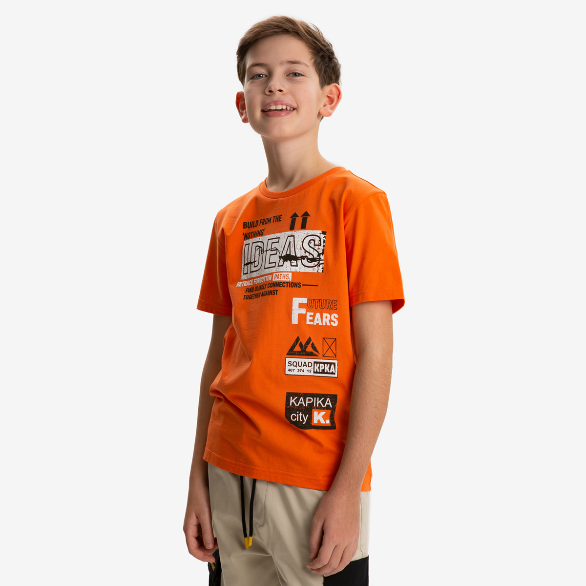 

Футболка детская Kapika HJBCT12-D2 оранжевый р.140, HJBCT12