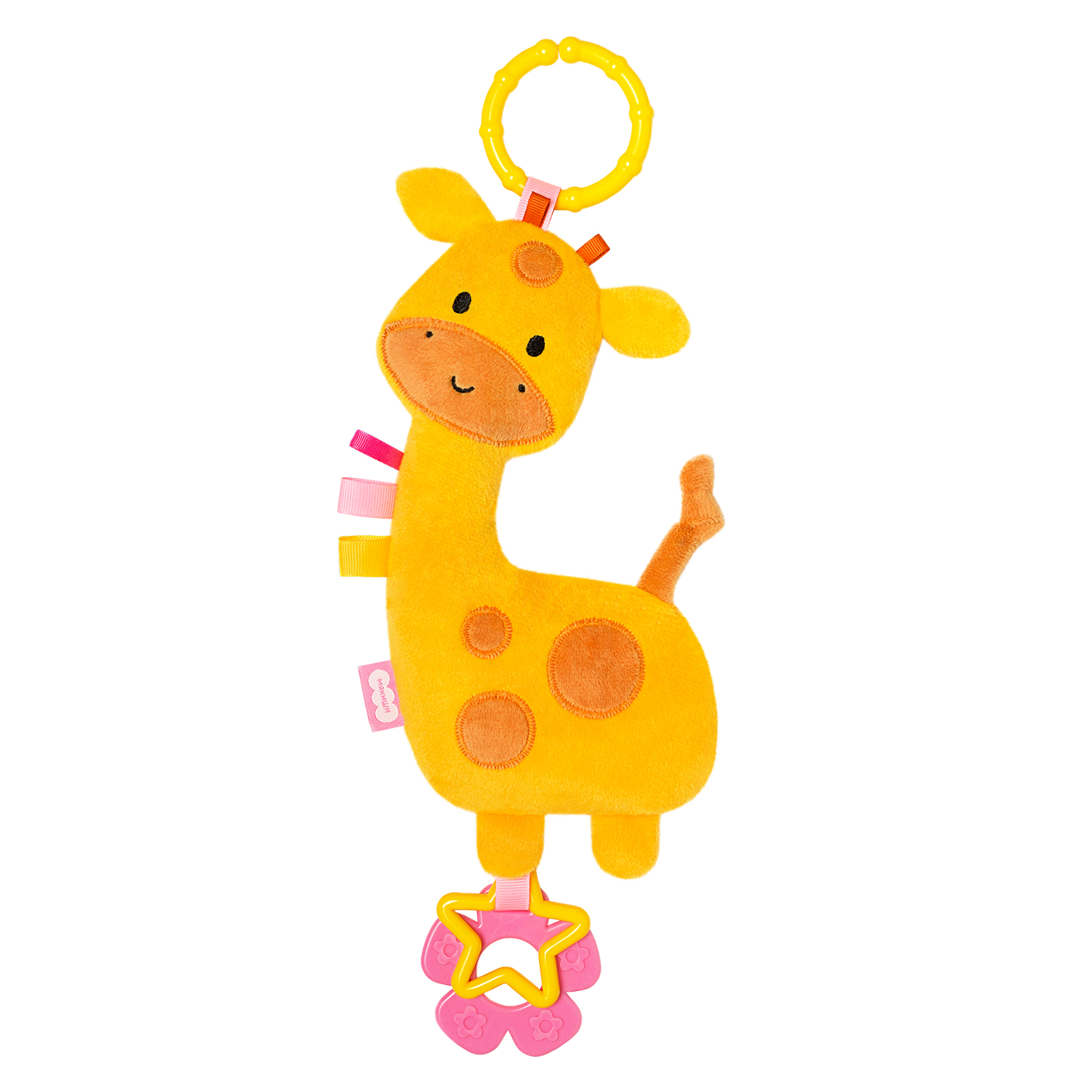 Подвесная игрушка погремушка Мякиши Жираф подвесная игрушка мякиши котенок