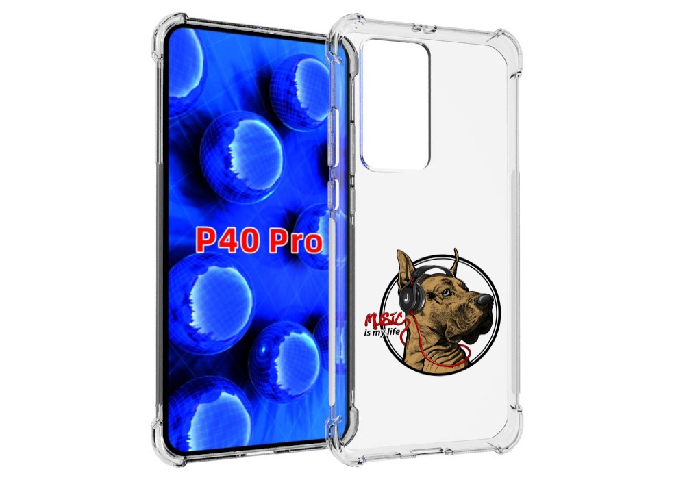 

Чехол MyPads музыкальная собака для Huawei P40 Pro противоударный, Прозрачный, Tocco