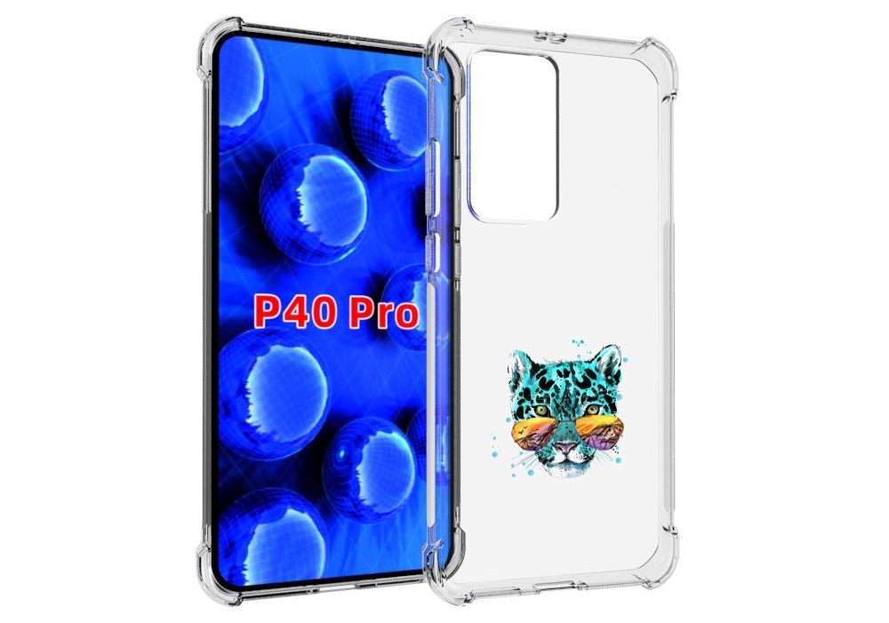 

Чехол MyPads голубой лео для Huawei P40 Pro противоударный, Прозрачный, Tocco