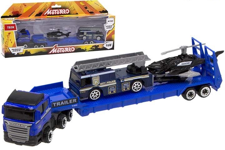 

Машинка металлическая Motorro Трейлер 200695923, с 2 машинками спецтехники