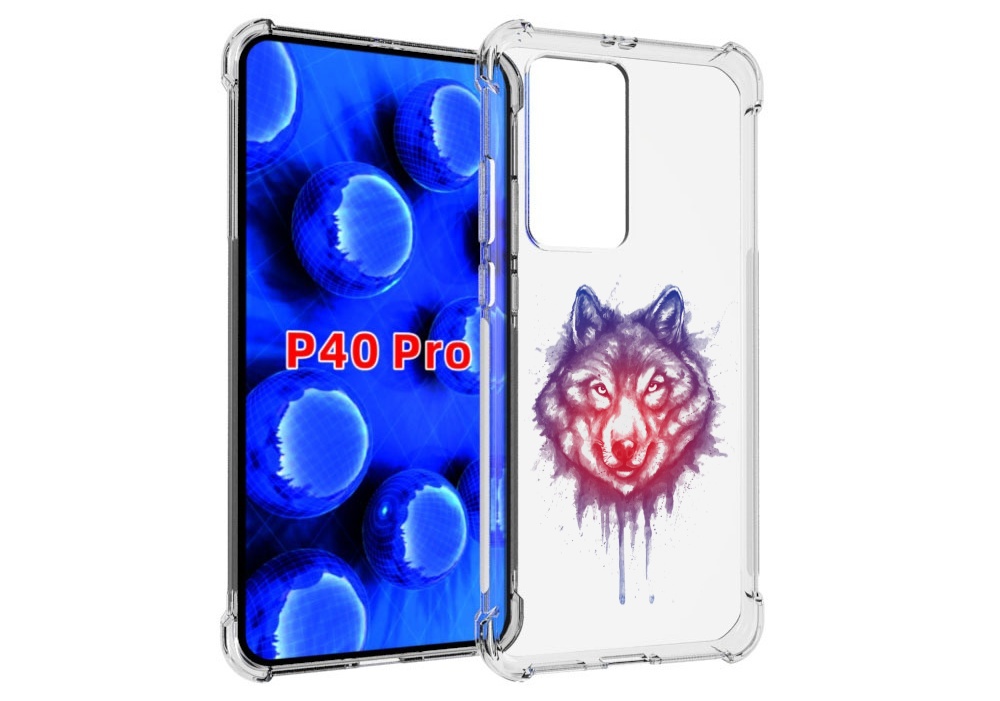 

Чехол MyPads пушистый волк для Huawei P40 Pro противоударный, Прозрачный, Tocco