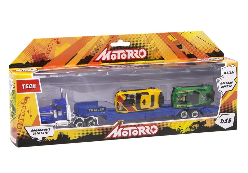 

Металлическая машина Motorro Трейлер 200696359, с 2 спортивными машинками