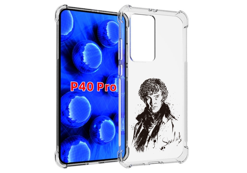 

Чехол MyPads шерлок холмс портрет для Huawei P40 Pro противоударный, Прозрачный, Tocco