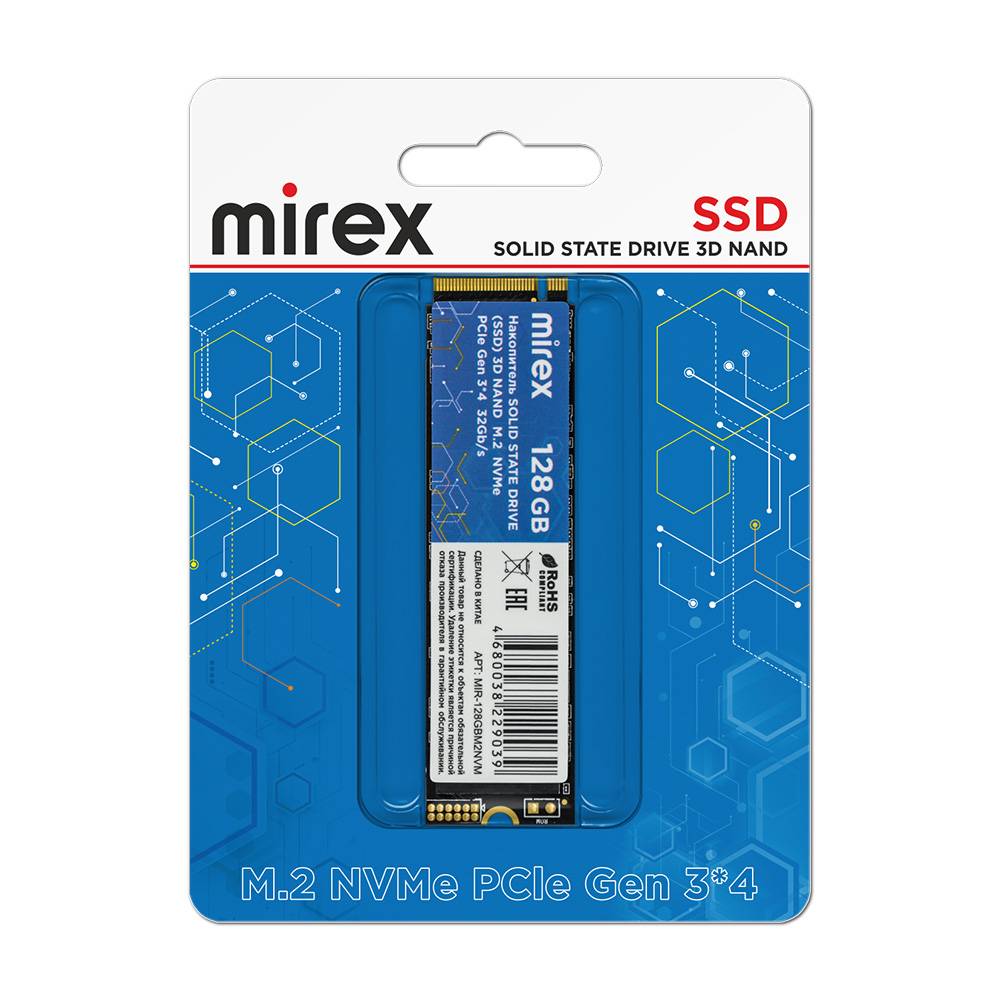 SSD накопитель MIREX M.2 2280 128 ГБ (13640-128GBM2NVM)