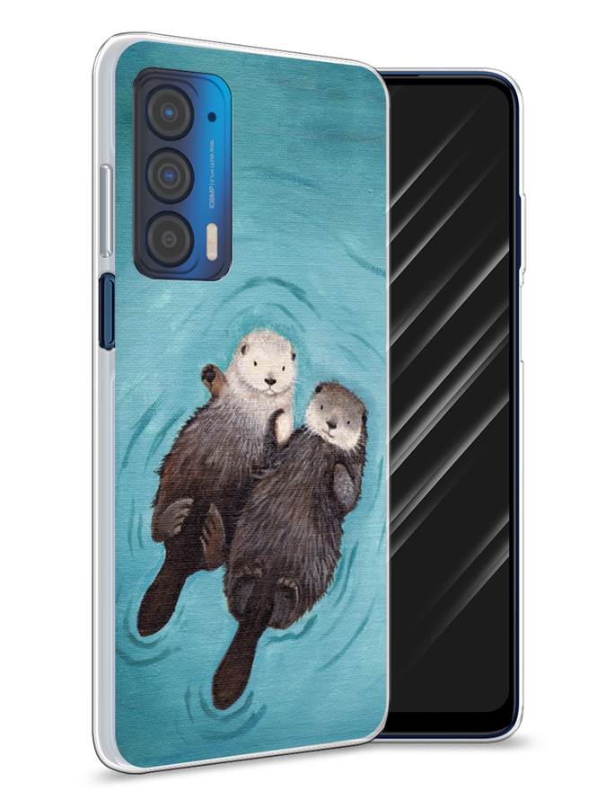 

Чехол Awog на Motorola Edge (2021) "Парочка бобров", Разноцветный, 242950-10
