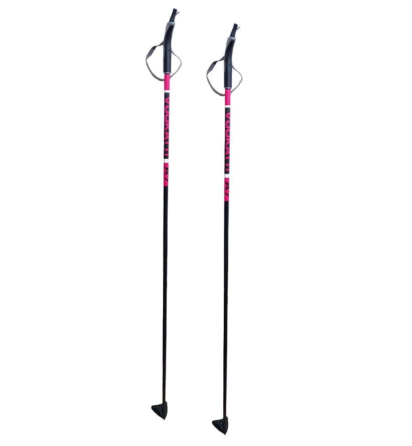 Палки лыжные VUOKATTI Black/Magenta 100% стекловолокно 125 см
