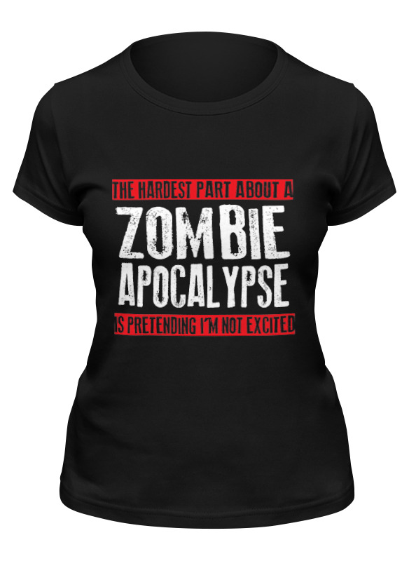 

Футболка женская Printio Zombie apocalypse черная 2XL, Черный, Zombie apocalypse