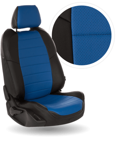 фото Чехлы для автомобильных сидений автопилот lifan x60 с 12г. / экокожа / черный + синий
