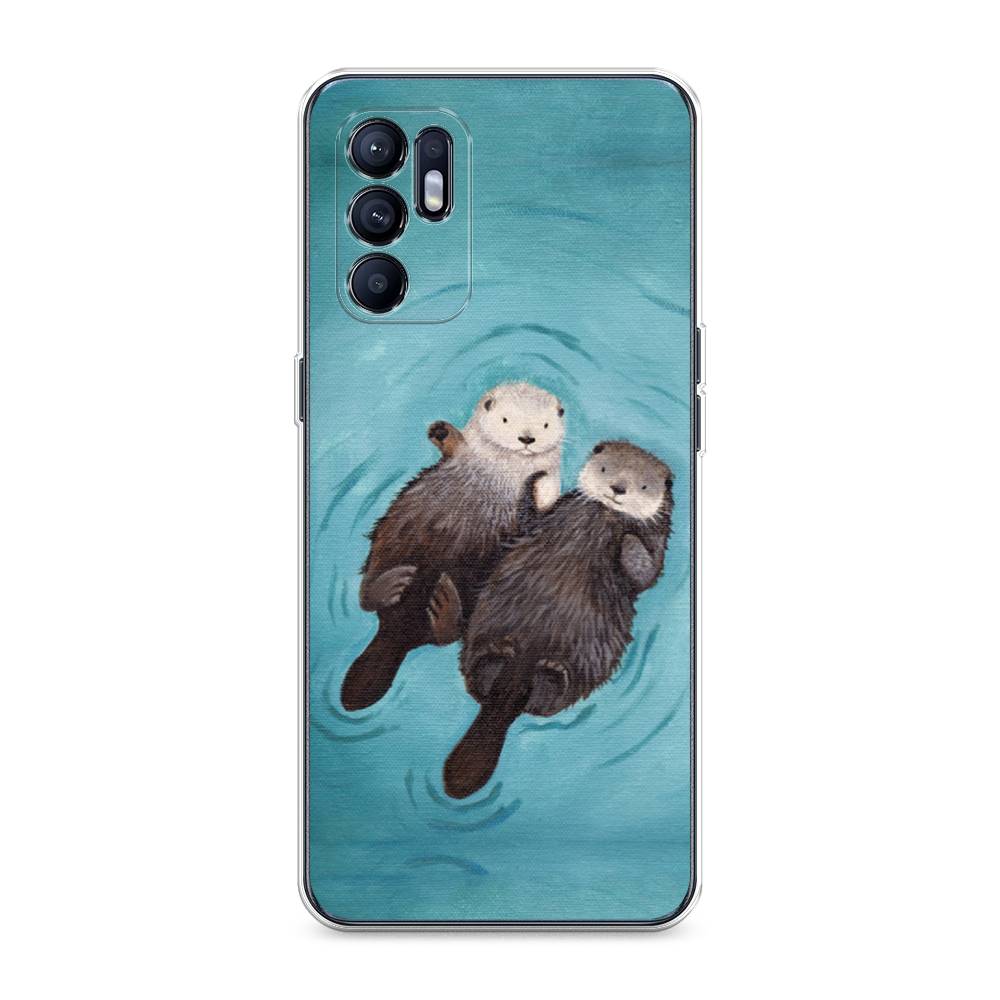 

Чехол Awog на Oppo Reno 6 "Парочка бобров", Разноцветный, 257850-10