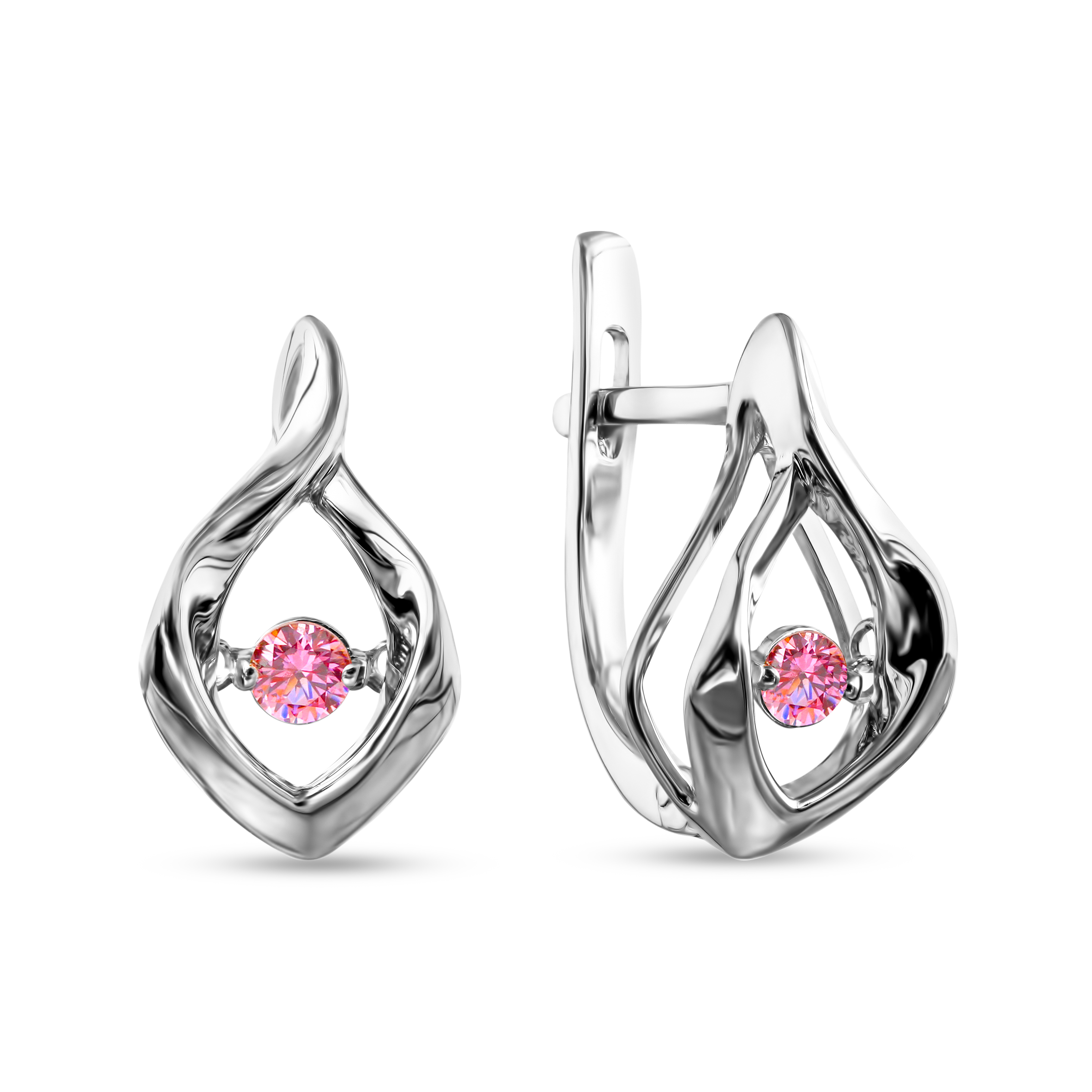

Серьги из белого золота с фианитом Dilight 0702626, 0702626
