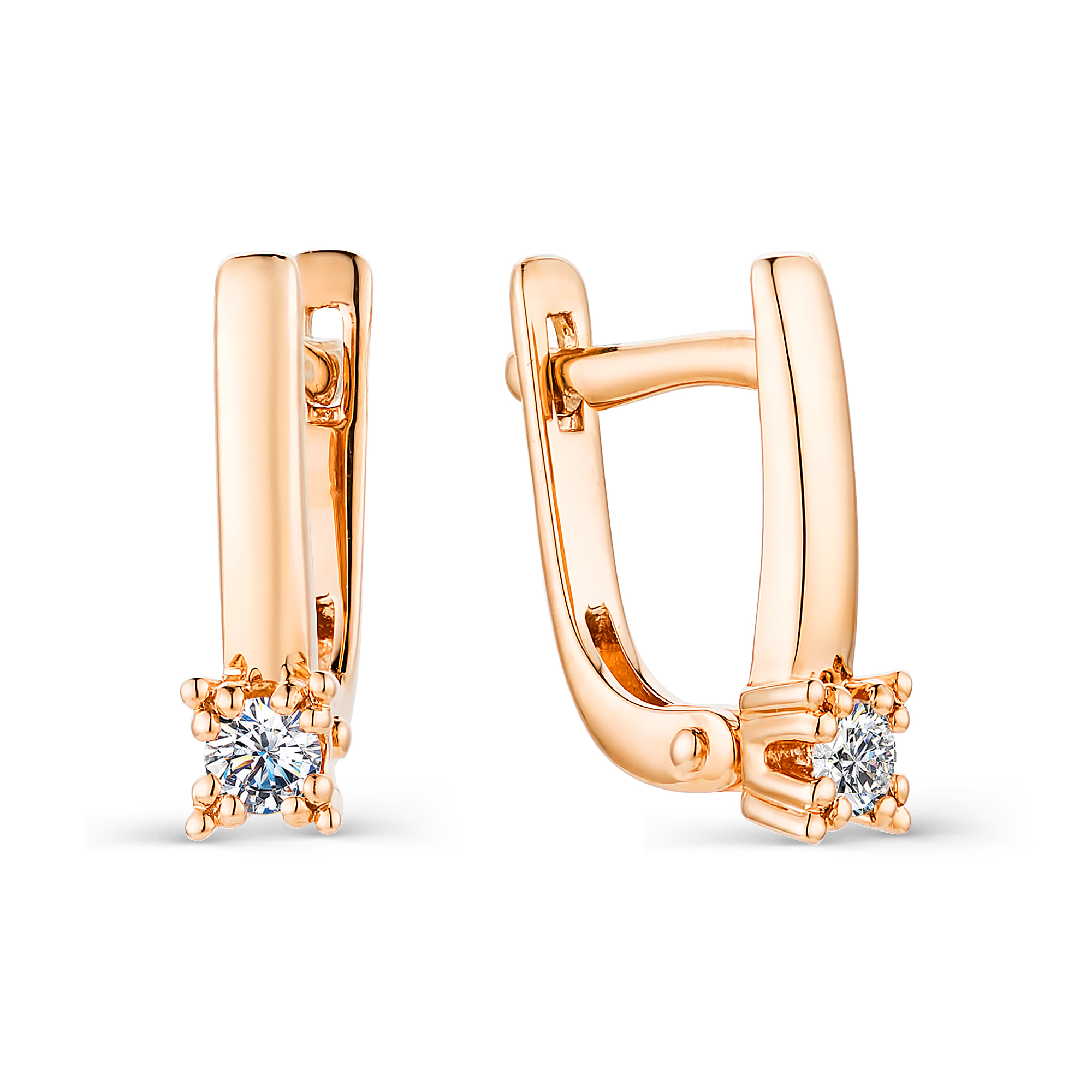 

Серьги из красного золота с бриллиантом АЛЬКОР 23145-100, 23145-100