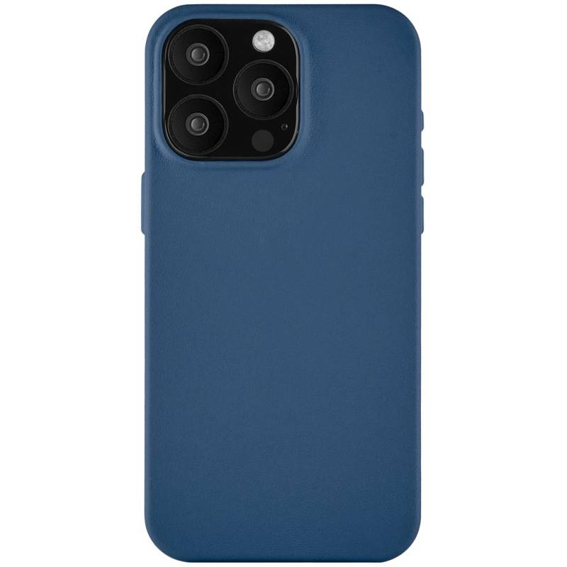 

Чехол защитный uBear Capital Leather Case with MagSafe для iPhone 15 Pro Max, тёмно-синий