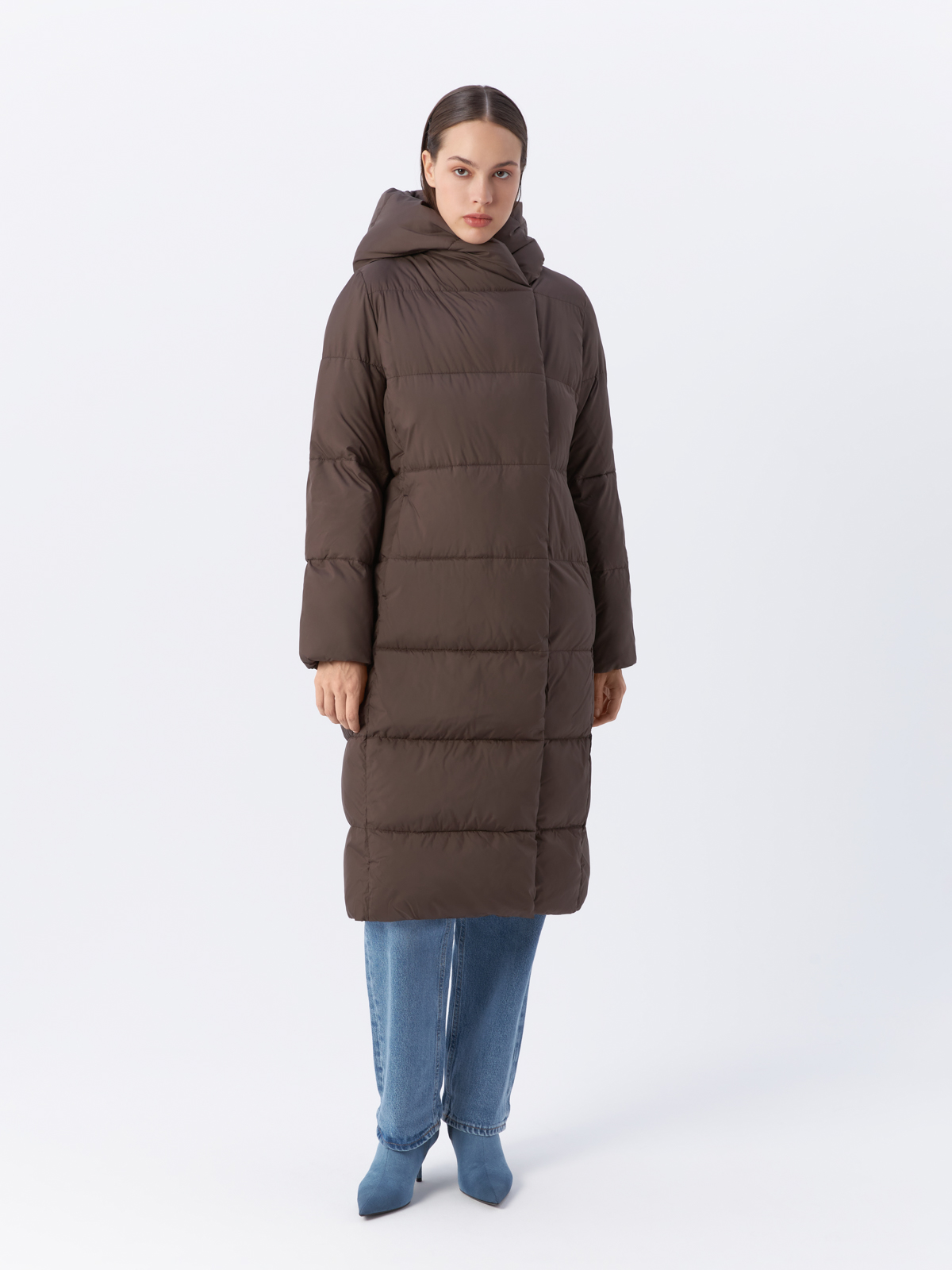 Пальто женское Veralba VEF-2741MW коричневое 44