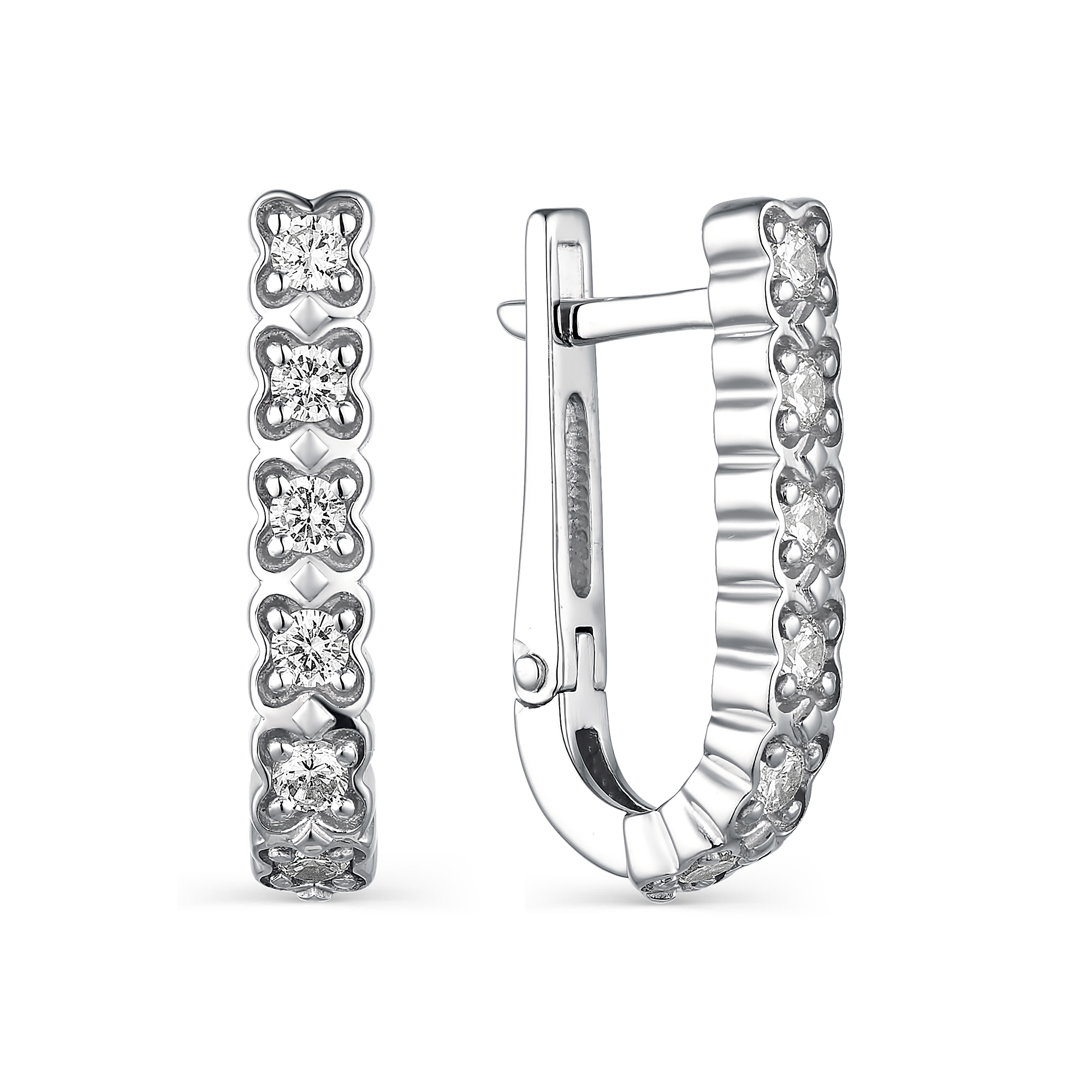 

Серьги из серебра с фианитом АЛЬКОР 02-1839/00КЦ-00, 02-1839/00КЦ-00