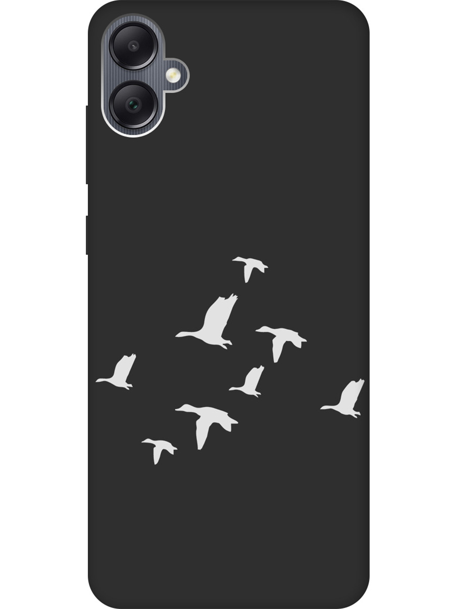 

Матовый Soft Touch силиконовый чехол на Samsung Galaxy A05 "Flock of Ducks W" черный, Черный;серый, 20001453