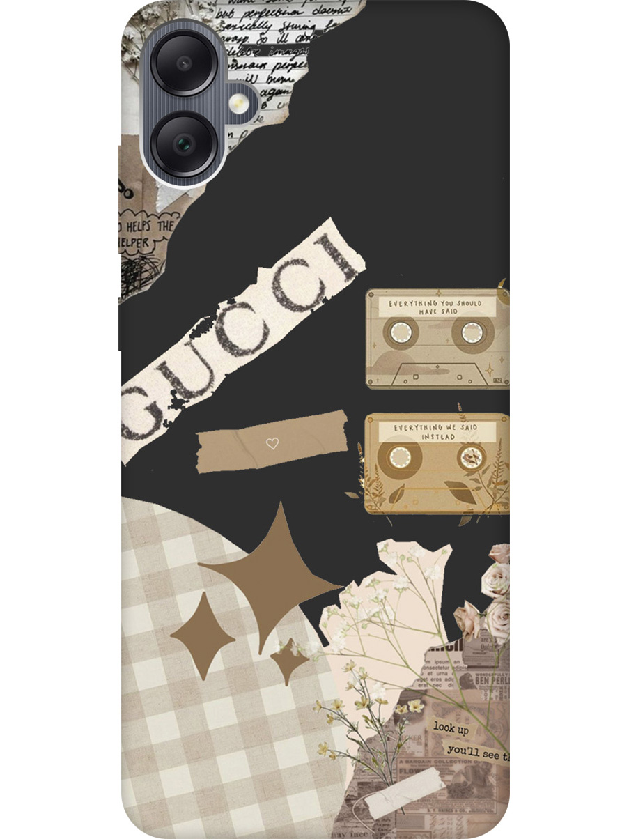 

Матовый Soft Touch силиконовый чехол на Samsung Galaxy A05 "GUCCI Stickers" черный, Черный;белый, 20001453