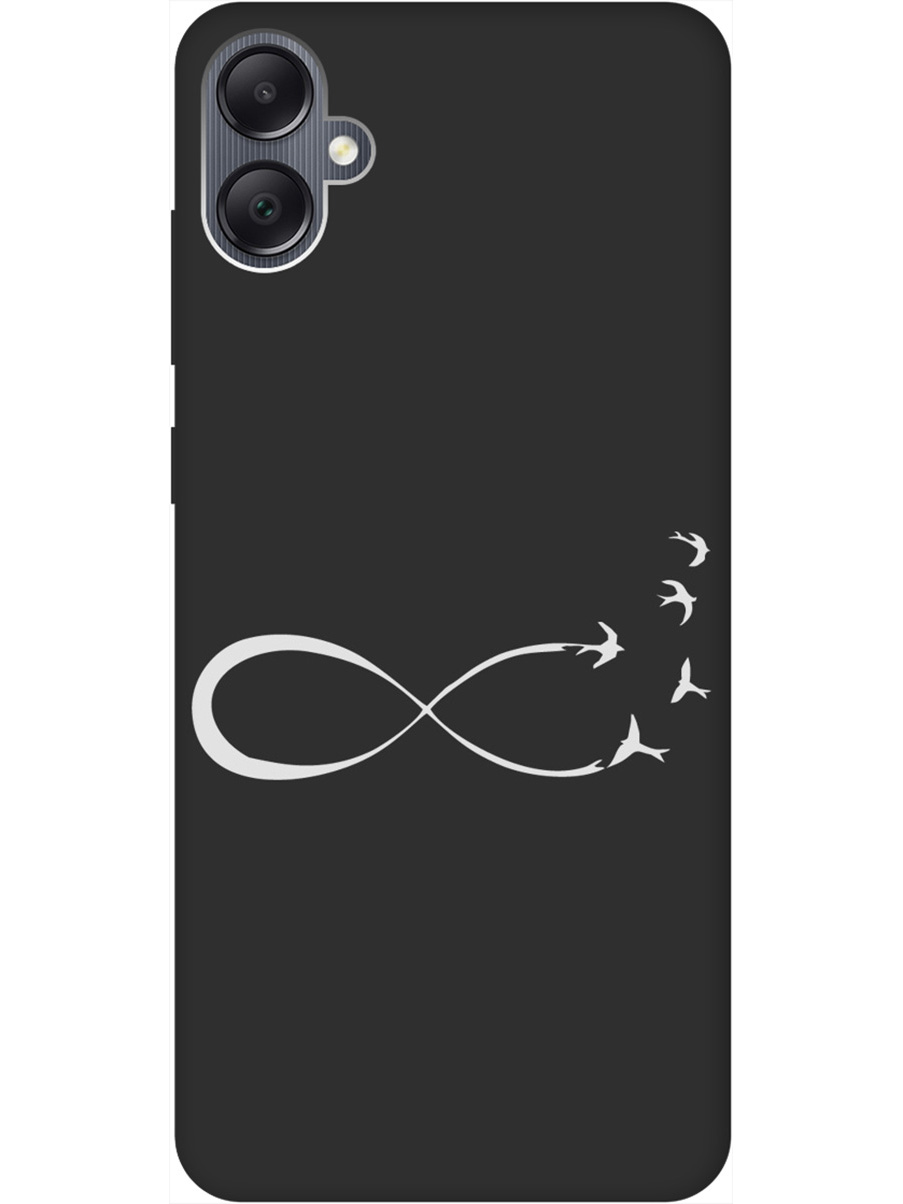 

Матовый Soft Touch силиконовый чехол на Samsung Galaxy A05 "Infinity W" черный, Черный;серебристый, 20001453