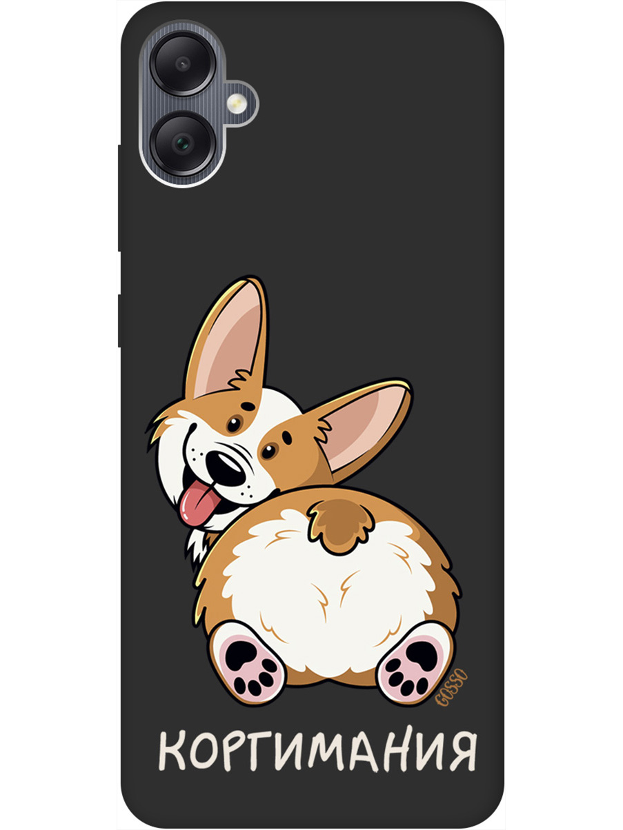 

Матовый Soft Touch силиконовый чехол на Samsung Galaxy A05 "CorgiMania" черный, Черный;бежевый, 20001453