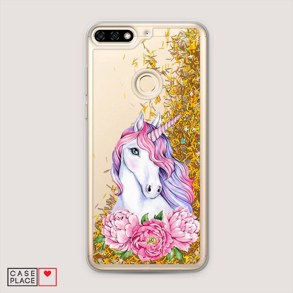 

Чехол Awog на Honor 7C "Единорог с пионами", Зеленый;розовый, 64590-1