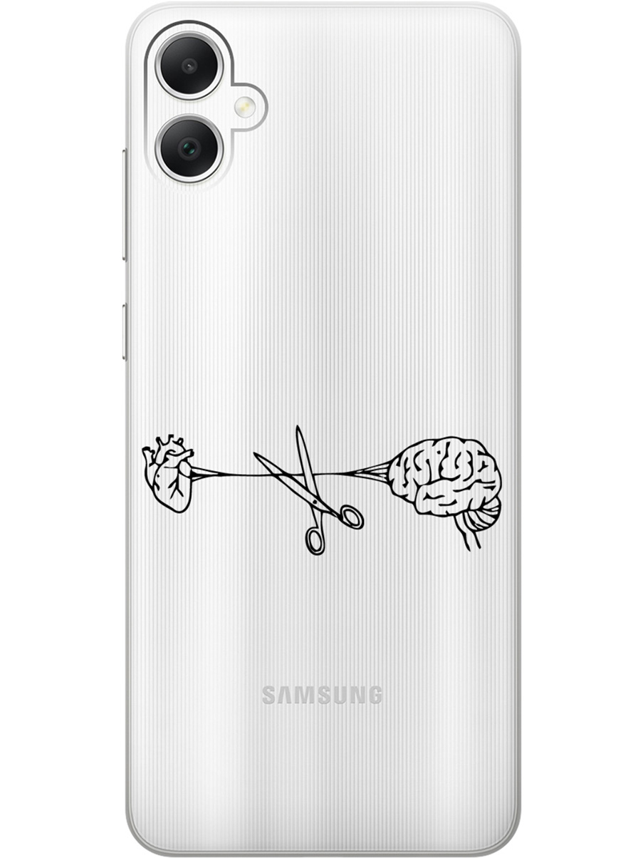 

Силиконовый чехол на Samsung Galaxy A05 "Cut It", Прозрачный;красный;черный, 20001452