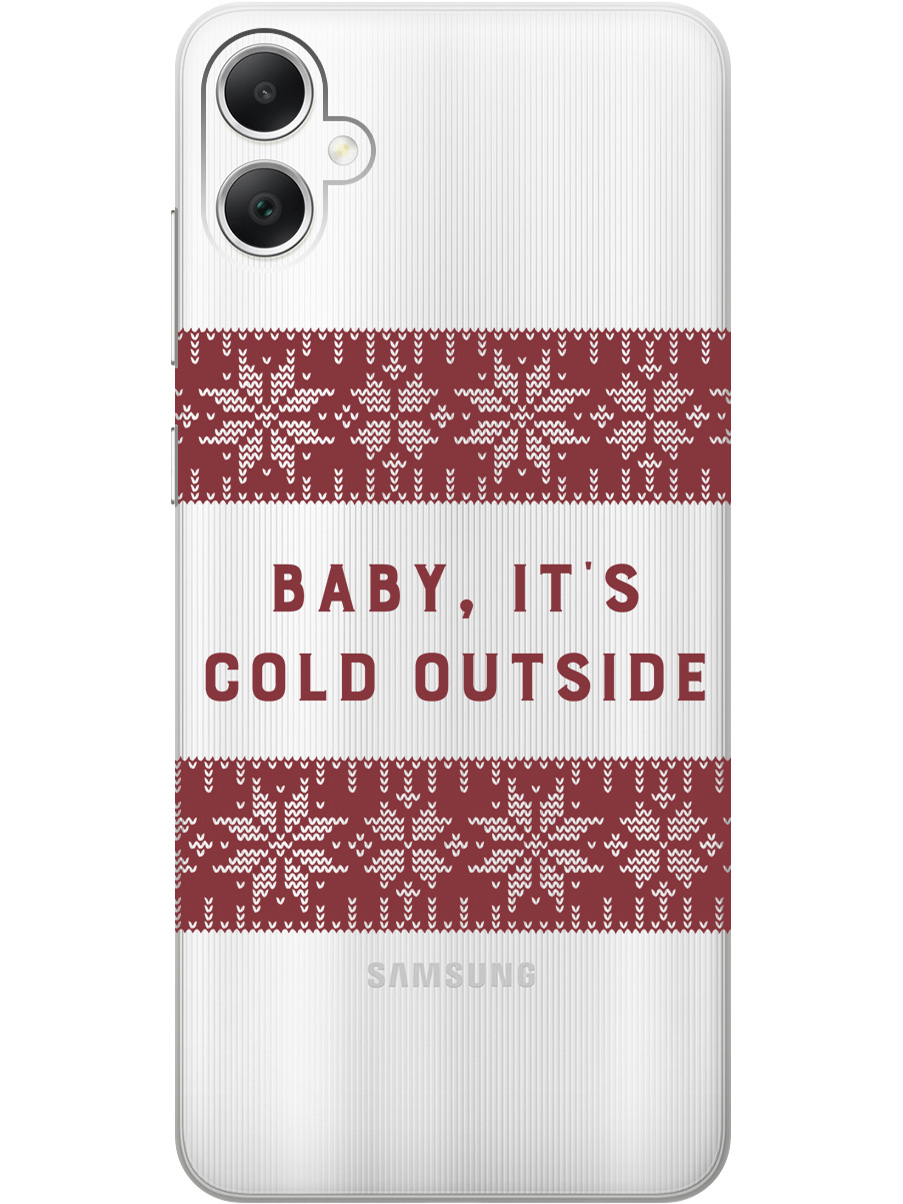 

Силиконовый чехол на Samsung Galaxy A05 "It's Cold", Прозрачный;красный, 20001452