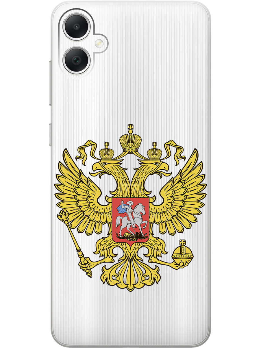 

Силиконовый чехол на Samsung Galaxy A05 "Patriot", Прозрачный;желтый;черный, 20001452