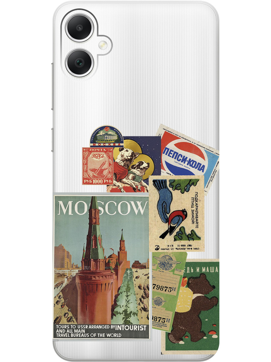 

Силиконовый чехол на Samsung Galaxy A05 "Soviet Stickers", Прозрачный;голубой;зеленый;красный;синий, 20001452