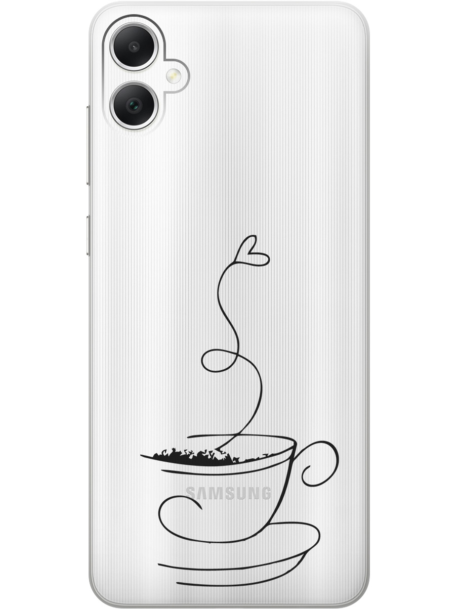 

Силиконовый чехол на Samsung Galaxy A05 "Coffee Love", Прозрачный;черный, 20001452