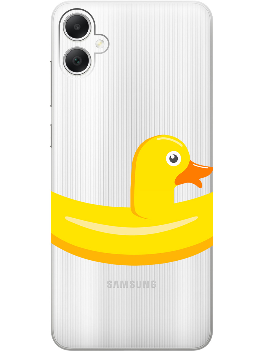 

Силиконовый чехол на Samsung Galaxy A05 "Duck Swim Ring", Прозрачный;белый;желтый;коричневый, 20001452