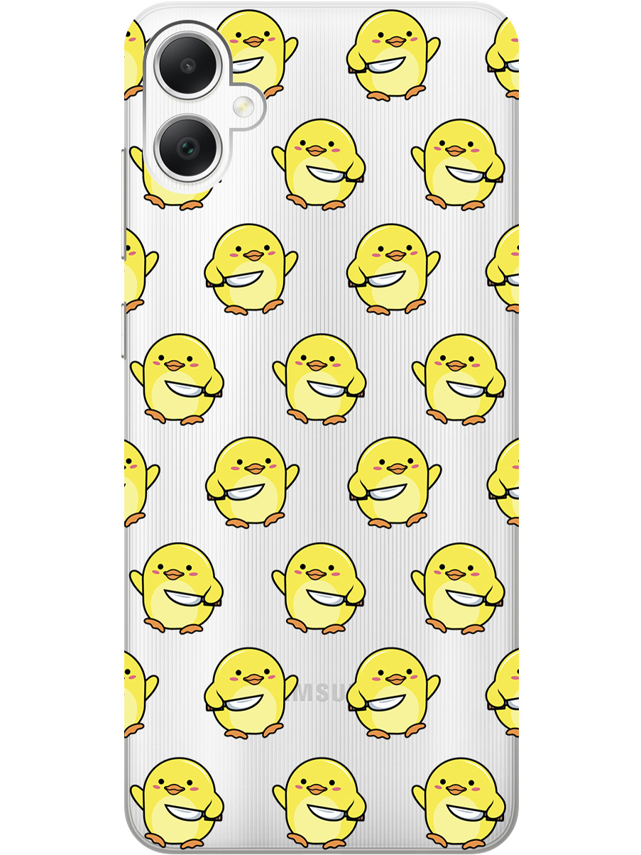 

Силиконовый чехол на Samsung Galaxy A05 "Chick With Knife", Прозрачный;желтый, 20001452