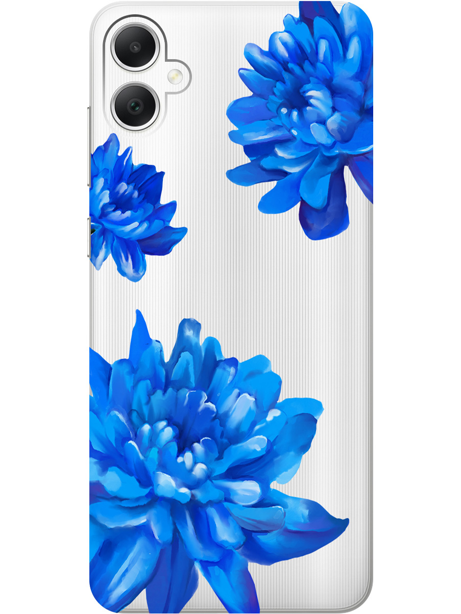

Силиконовый чехол на Samsung Galaxy A05 "Amazing Asters", Прозрачный;голубой, 20001452