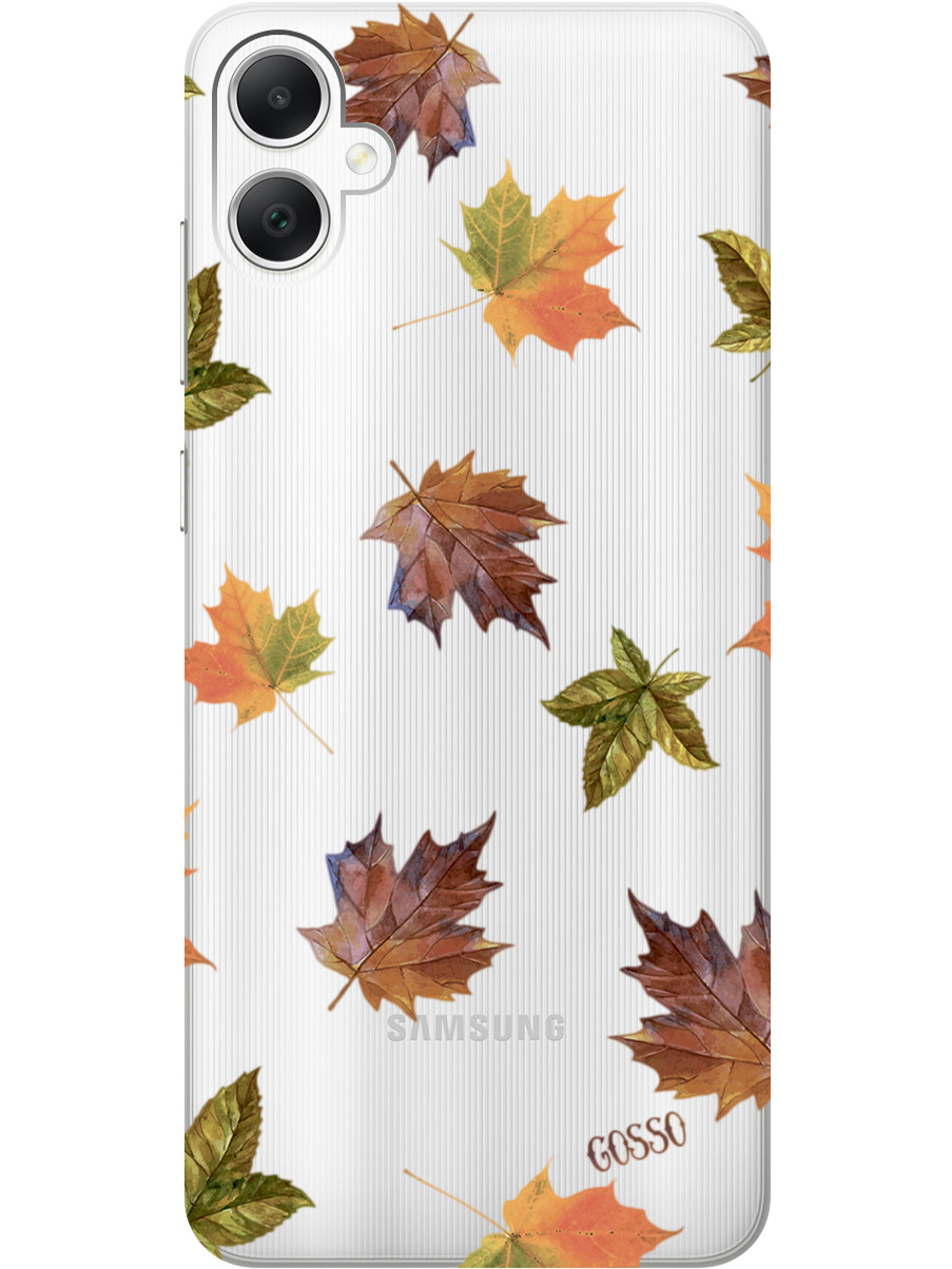 

Силиконовый чехол на Samsung Galaxy A05 "Maple", Прозрачный;оранжевый, 20001452