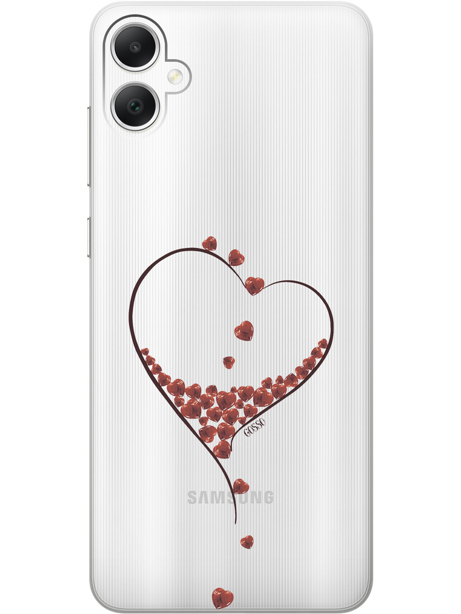 

Силиконовый чехол на Samsung Galaxy A05 "Little hearts", Прозрачный;черный, 20001452