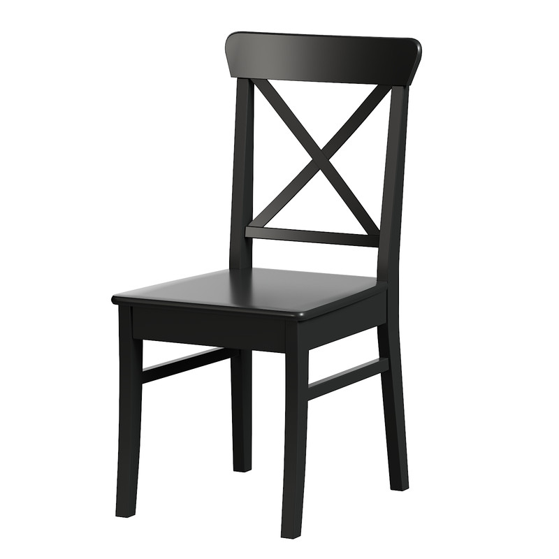 фото Деревянный стул со спинкой ингольт черный из массива дерева swedish style