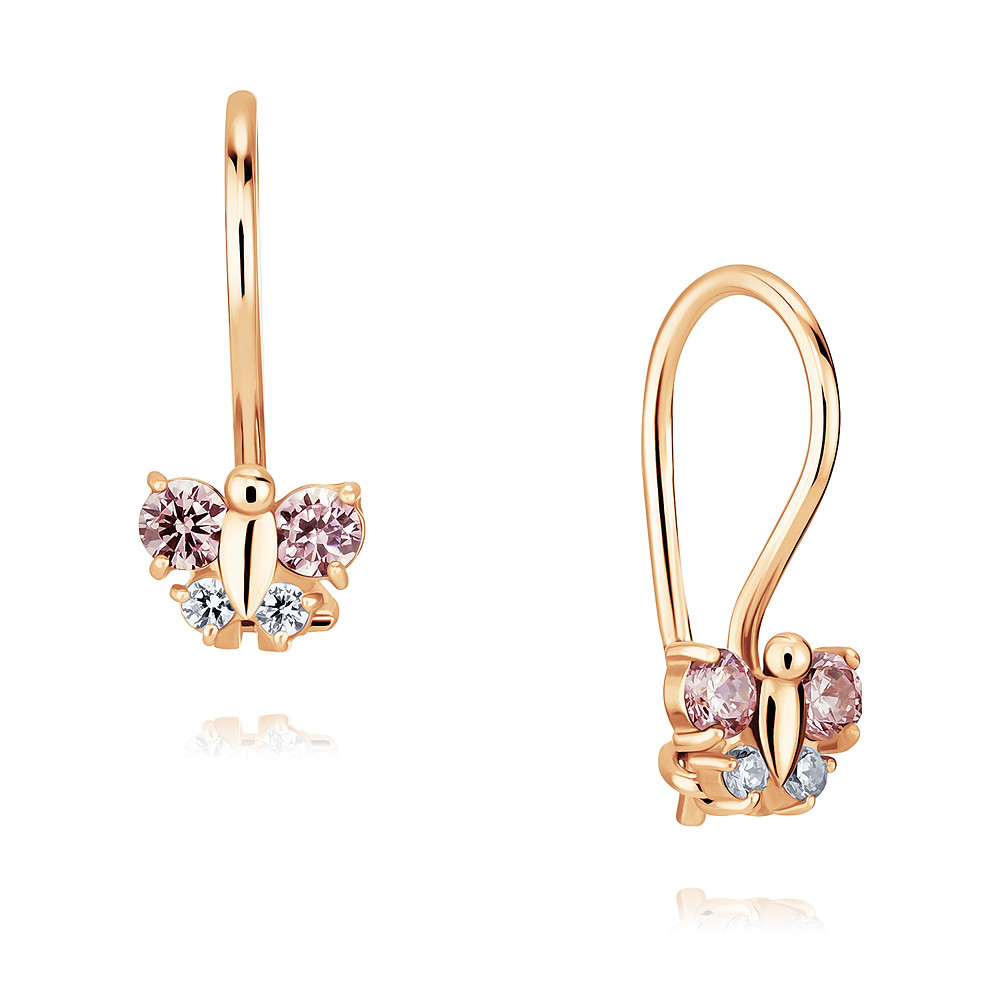 

Серьги из красного золота с фианитом ADAMAS 2354911/03-А50-724, 2354911/03-А50-724