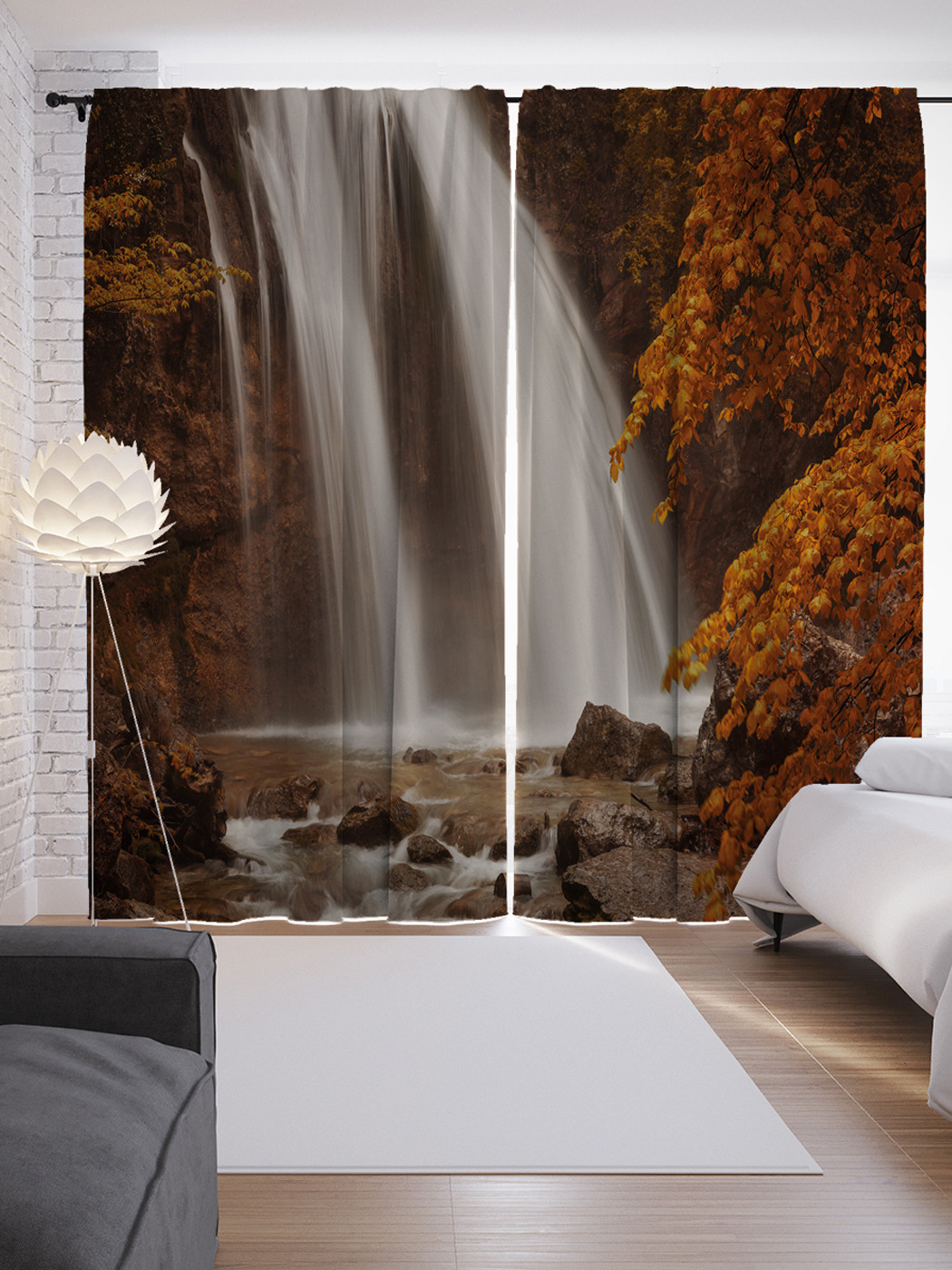 

Шторы JoyArty с фотопечатью "Красивый водопад" из сатена, 290х265 см, Красивый водопад
