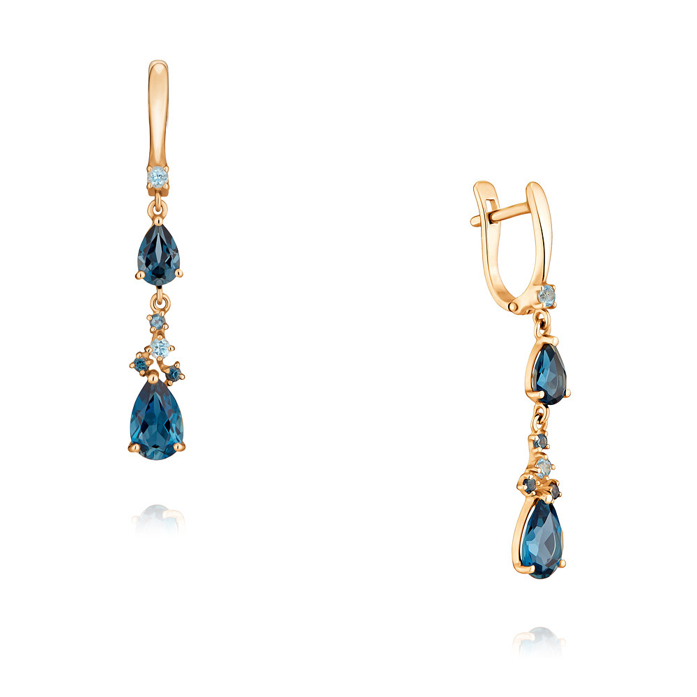 

Серьги из красного золота с топазом/фианитом ADAMAS 2457615/01-А50-670, 2457615/01-А50-670