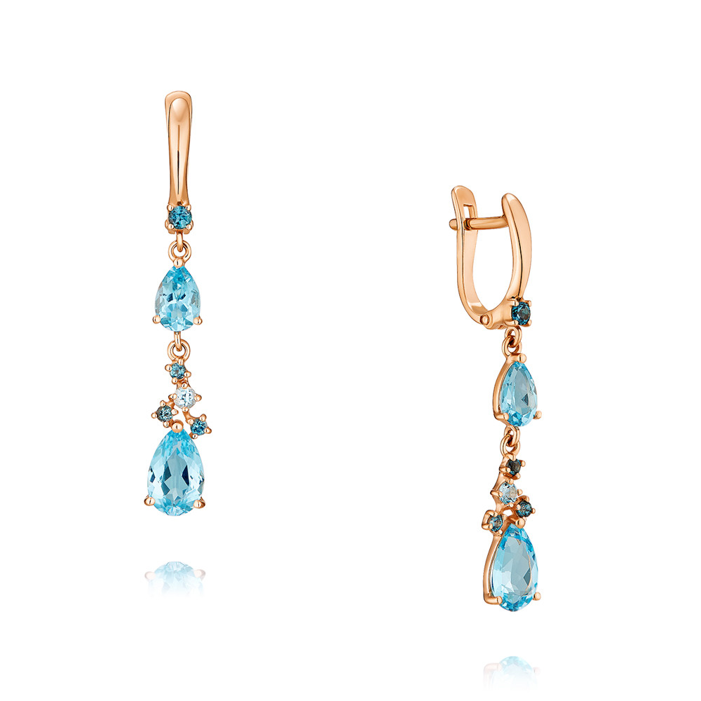 

Серьги из красного золота с топазом ADAMAS 2457617/01-А50-670, 2457617/01-А50-670
