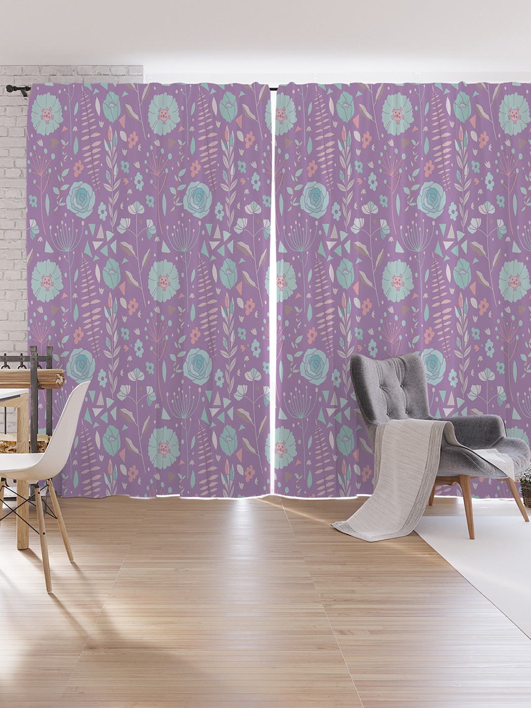 

Шторы под лён JoyArty "Небесные цветы", серия Oxford DeLux, 340х265 см, Небесные цветы