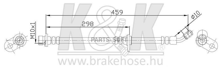 

K&K Шланг тормозной K&K FT0496 HONDA ACCORD 03- Задн. Лев. 1шт