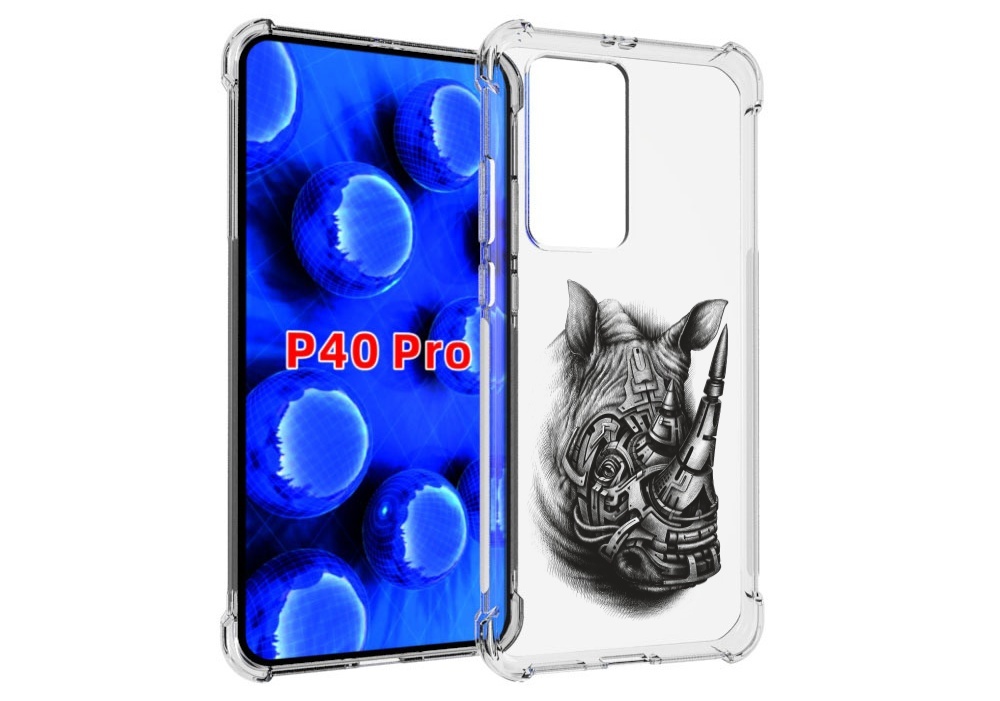 

Чехол MyPads стальной носорог для Huawei P40 Pro противоударный, Прозрачный, Tocco