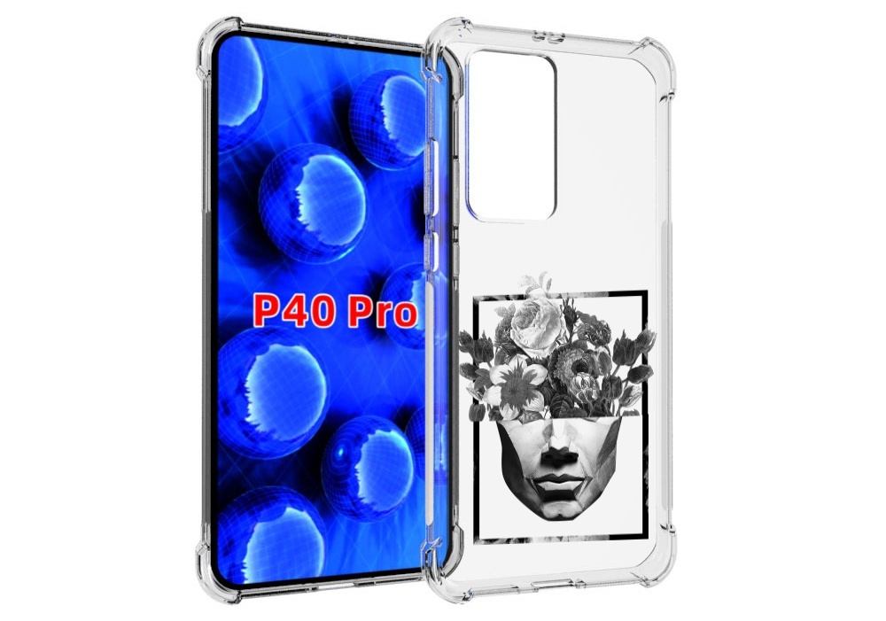 

Чехол MyPads черно белая ваза в абстракции для Huawei P40 Pro противоударный, Прозрачный, Tocco