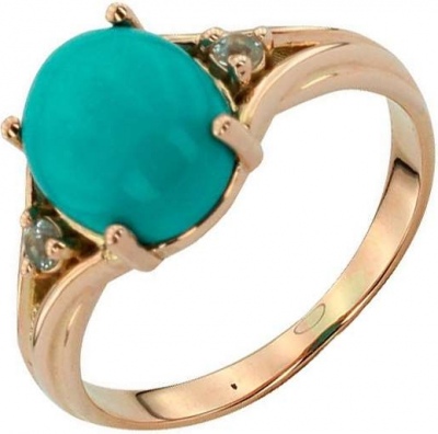 

Кольцо из золота р. , ALORIS Кольцо 981БКц, фианит\бирюза, Кольцо 981БКц