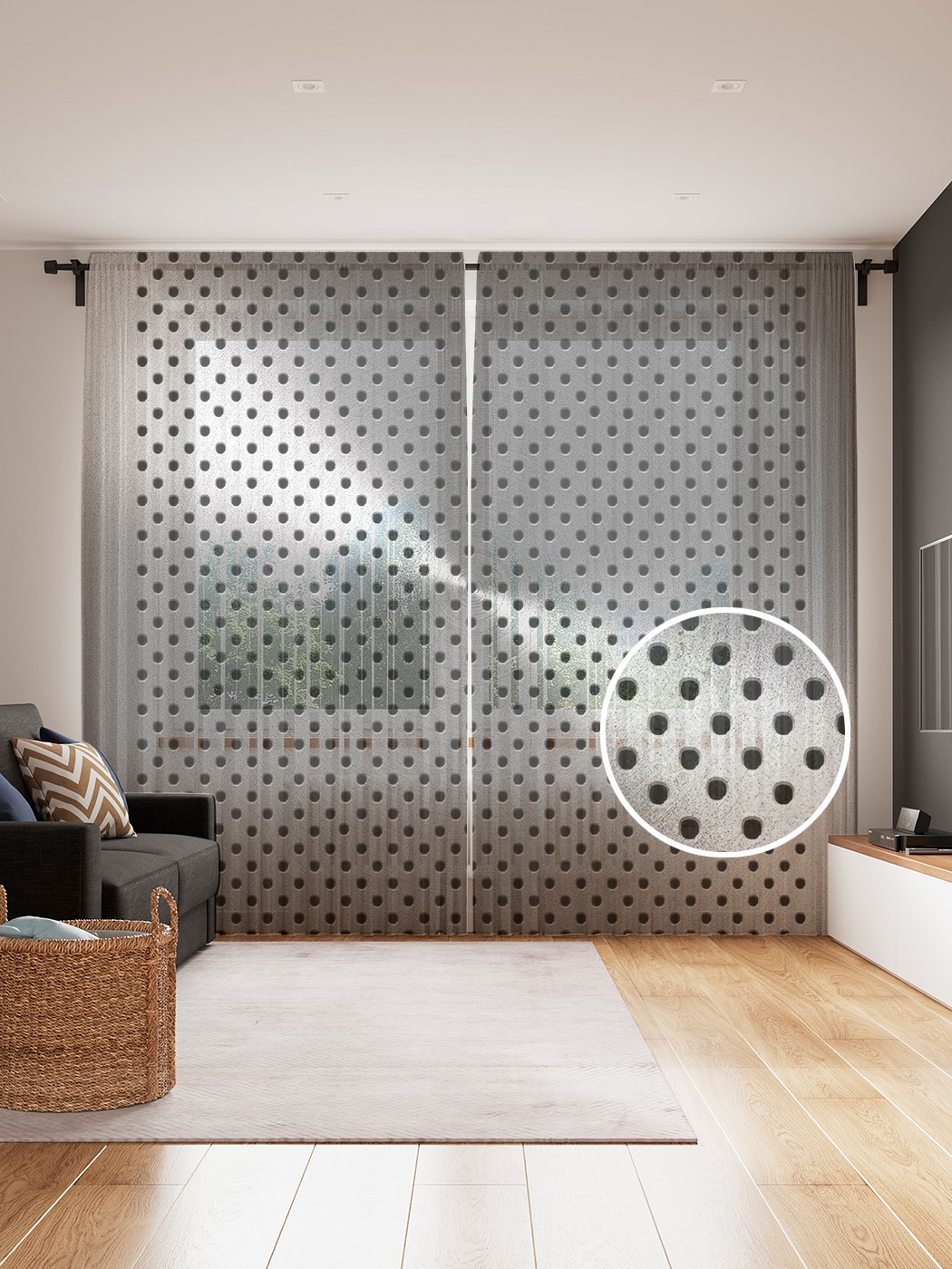 фото Фототюль joyarty "сетка для вентиляции" 145x265см, 2 полотна, лента, 50 крючков