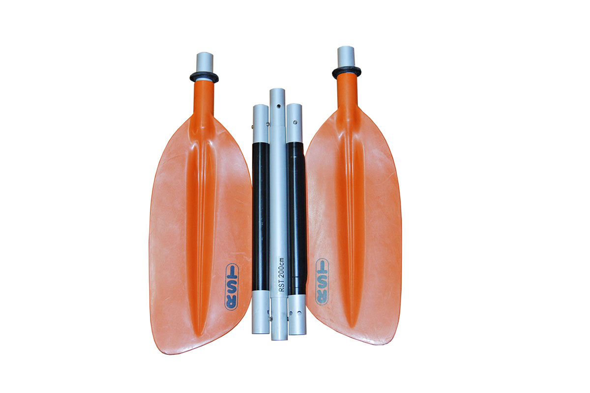 Весло для байдарки, каяка, пакрафта разборное 5-секционное RST Эко 210 см оранжевое