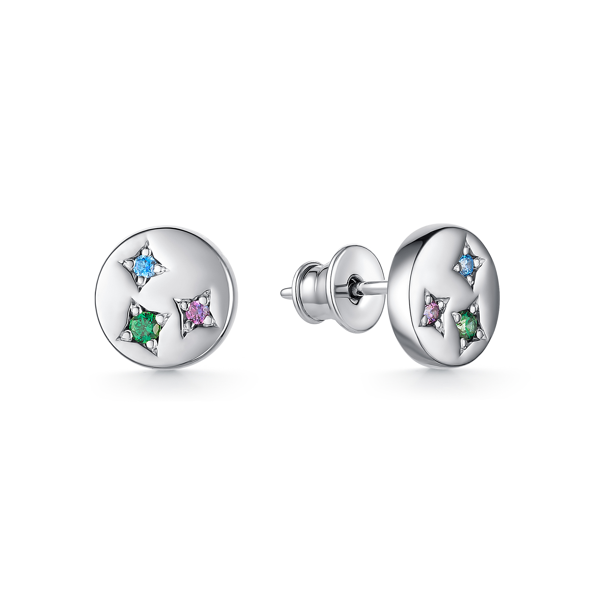 

Серьги пусеты из серебра со swarovski АЛЬКОР 02-2579/СВ67-00, 02-2579/СВ67-00